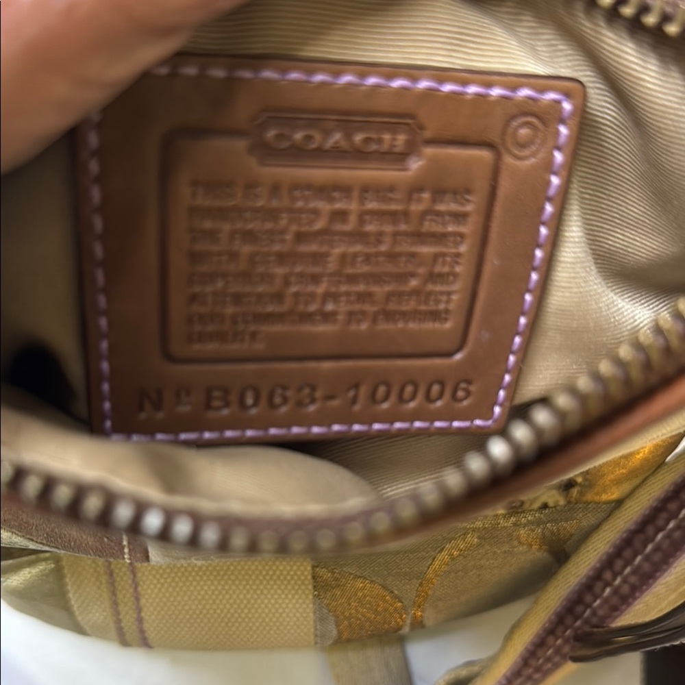 Coach Gold and Cream Crossbody Bag with Patchwork Design - has hangtag - Picture 9 of 16
